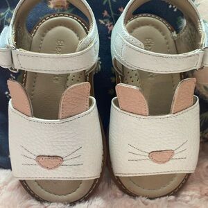 Elephantito White and Pink Bunny Sandals